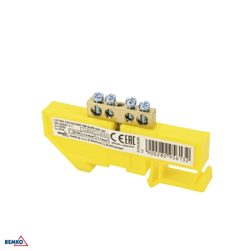 DIN RAIL TERMINAL BLOCK 6x9 YELLOW