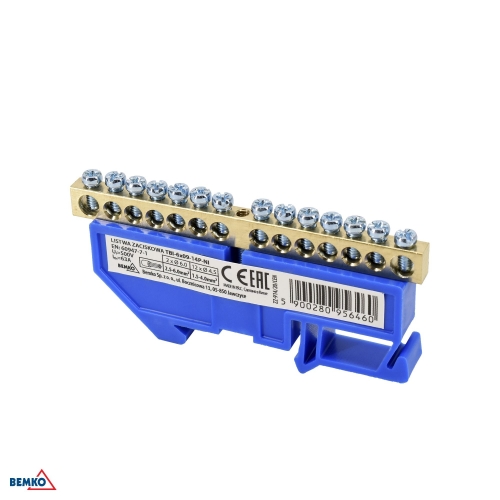 DIN RAIL TERMINAL BLOCK 6x9 BLUE