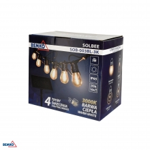 SOLARE LED-GARTENLICHTERKETTE SOLBEE 3W 3000K 10STK. 10M IP65 SCHWARZ