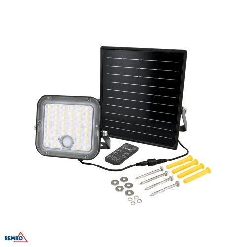 NAŚWIETLACZ SOLARNY LED SOLPAR 10W 1500LM 3000/4000K IP65 CZARNY CZ. PIR