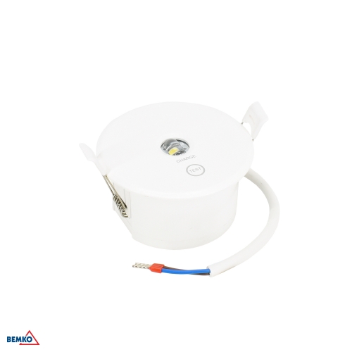 EMERGENCY LUMINAIRE TOLER 2 ROUND 1W CORRIDOR LENS IP54 AUTOTEST 3H
