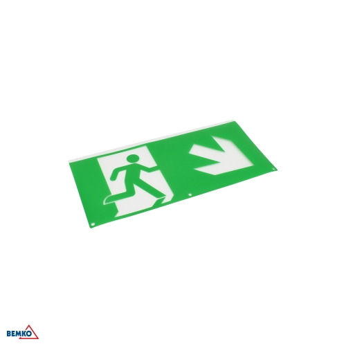 PIKTOGRAM FÜR LEUCHTE MALER DIAGONAL PFEIL NACH UNTEN RECHTS 324 X 158 MM