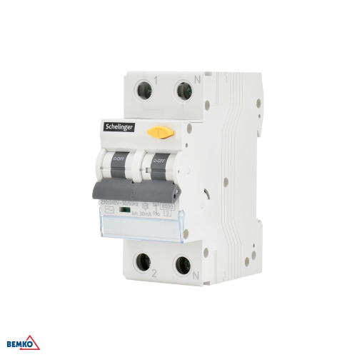 RESIDUAL CURRENT CIRCUIT BREAKER WITH OVERCURRENT PROTECTION 1P B 10A 30mA TYPE AC SCHELINGER