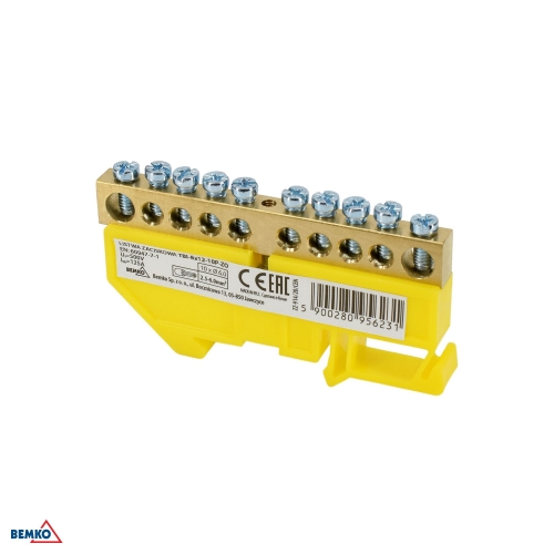 DIN RAIL TERMINAL BLOCK 6x9 YELLOW