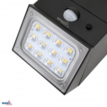 NAŚWIETLACZ SOLARNY LED RUBIC 2,5W 300LM 3000/4000/6000K IP65 CZARNA CZ. PIR