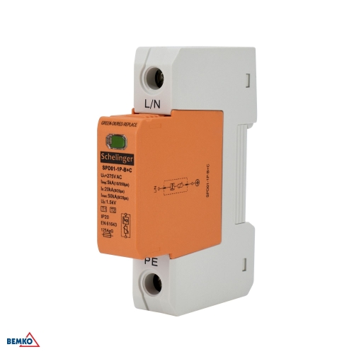 SURGE PROTECTOR 1P 5kA(10/350) CLASS T1+T2 (B+C) SCHELINGER