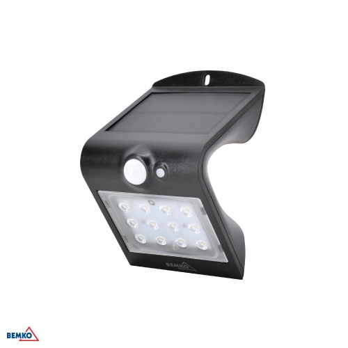 SOLAR LED WALL LIGHT TRINGO 1,5W 220LM 4000K IP65 BLACK PIR