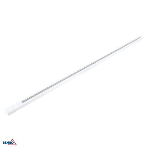 TRACKLIGHT RAIL 1-PHASE 2-WIRES 2,0M WHITE SUPPLY CONNECTOR AND END CAP