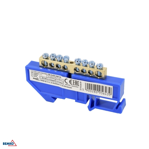 DIN RAIL TERMINAL BLOCK 6x9 BLUE