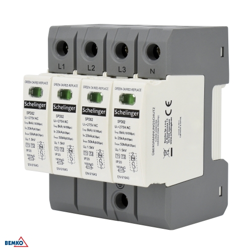 SURGE PROTECTOR 4P 7kA(10/350) CLASS T1+T2 (B+C) SCHELINGER