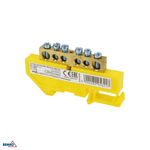 DIN RAIL TERMINAL BLOCK 6x9 YELLOW