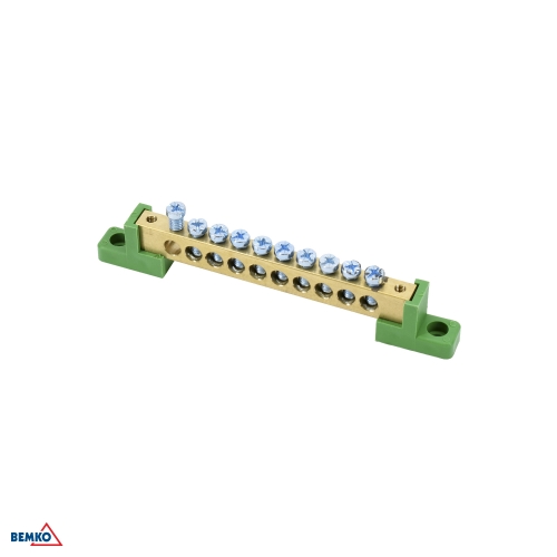 TERMINAL BLOCK ON FLAT ISULATORS 8x12 GREEN