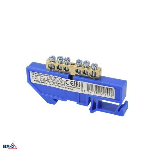 DIN RAIL TERMINAL BLOCK 6x9 BLUE