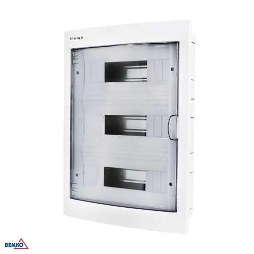 FLUSH-MOUNTED DISTRIBUTION BOARD IP40 TERMINAL BLOCK 36N+36PE 3x12P SINGLE DOOR