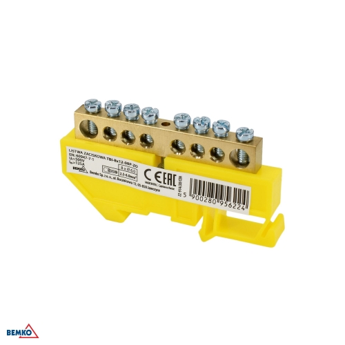 DIN RAIL TERMINAL BLOCK 6x9 YELLOW