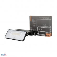 SOLAR-LED-FLUTER SOKER 8W 1000LM 3000K/4000K/6500K IP54 SCHWARZ PIR-SENSOR