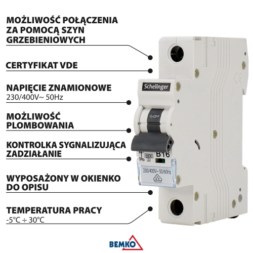 WYŁĄCZNIK NADPRĄDOWY 6KA 1P B 02A VDE SCHELINGER