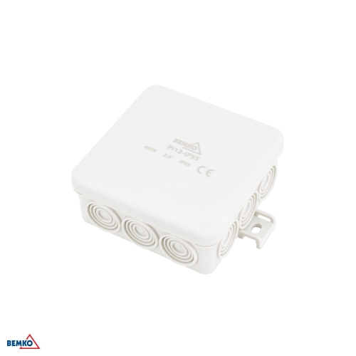 AUFPutz-INSTALLATIONSDOSE 85×85×36,5MM IP55 12P HELLGRAU