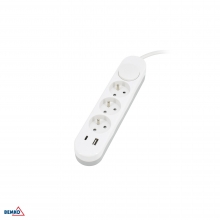 EXTENSION CORD NB 3X 2P+E+OFF 1.5MM X 2.0M + 2x USB(C+A)