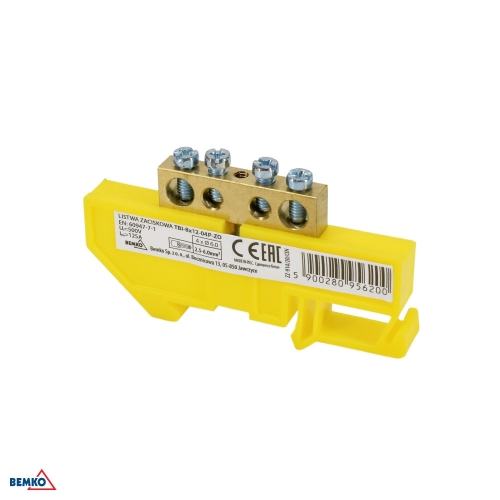 DIN RAIL TERMINAL BLOCK 6x9 YELLOW